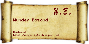 Wunder Botond névjegykártya